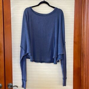 We the free, small blue oversized Henley